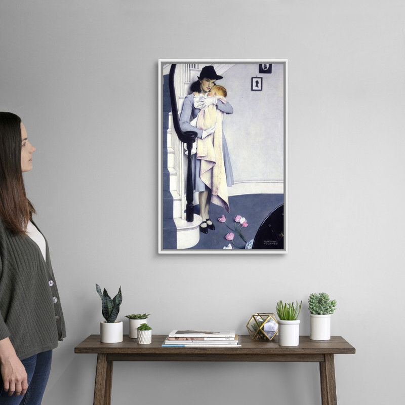 Art mural sur toile Norman Rockwell, H 32 po x l 22 po x P 1,75 po, Cadre flottant blanc