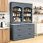 Garde-manger de 2 pièces avec plateau en faux marbre, tablettes réglables et tiroirs spacieux-1771313369-1775902187
