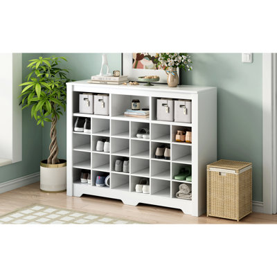 Armoire à chaussures blanche avec 24, conception moderne pour chaque pièce, et armoire de rangement en panneau de particules, toutes les situations,
