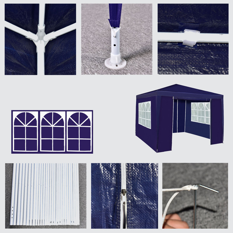 Mifflintown 3m x 3m Steel Party Tent, Blue