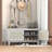 Boho Rattan Entryway Bench With Storage, Cushioned Shoe Bench With Double Doors, Wooden Shoe Organizer Bench For Entryway And Hallway (Gray Wash+Beige )-926225336