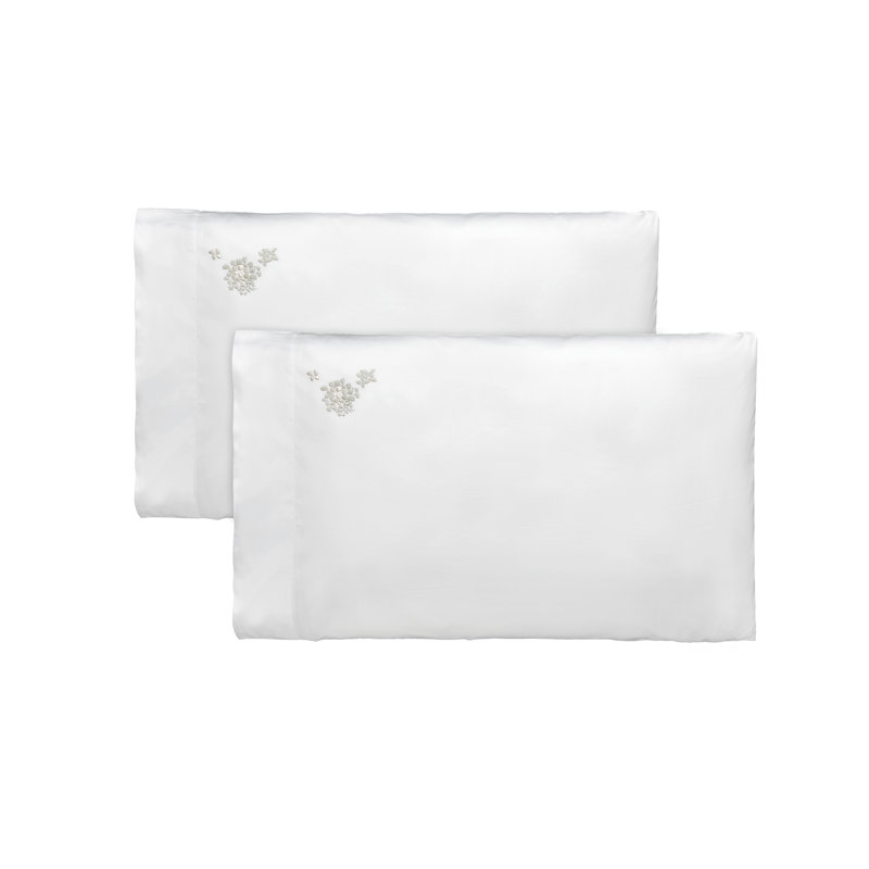 Ibla Embroidery By DEA Sateen Pillow Case, King Pillowcase, Dune, 2