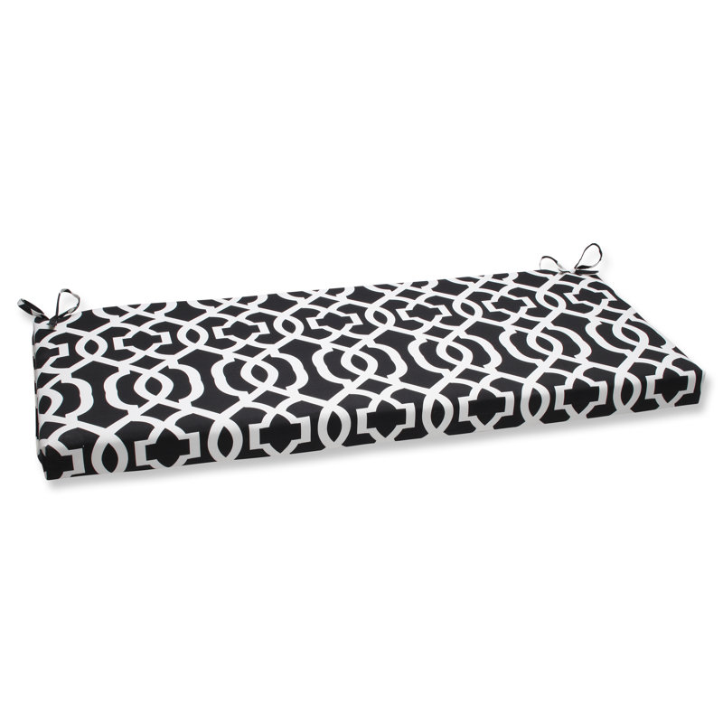 Coussin de banc d'intérieur/d'extérieur, Noir / Blanc
