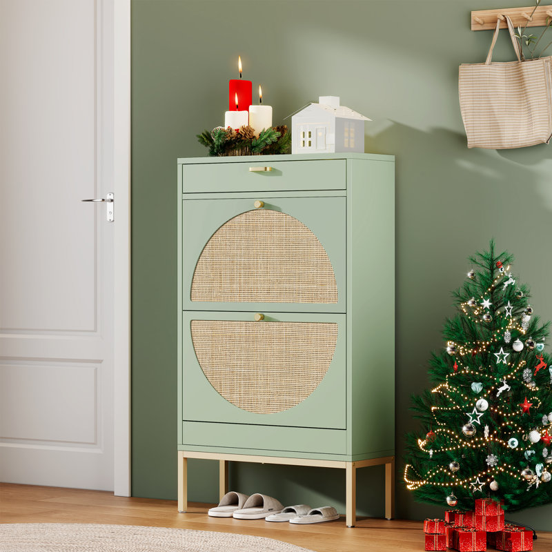 Armoire de rangement Cerina Boho, Vert Morandi