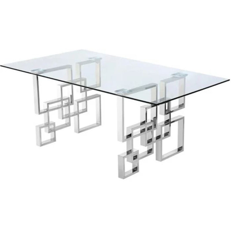 Table de salle à manger Paula, Argent argent