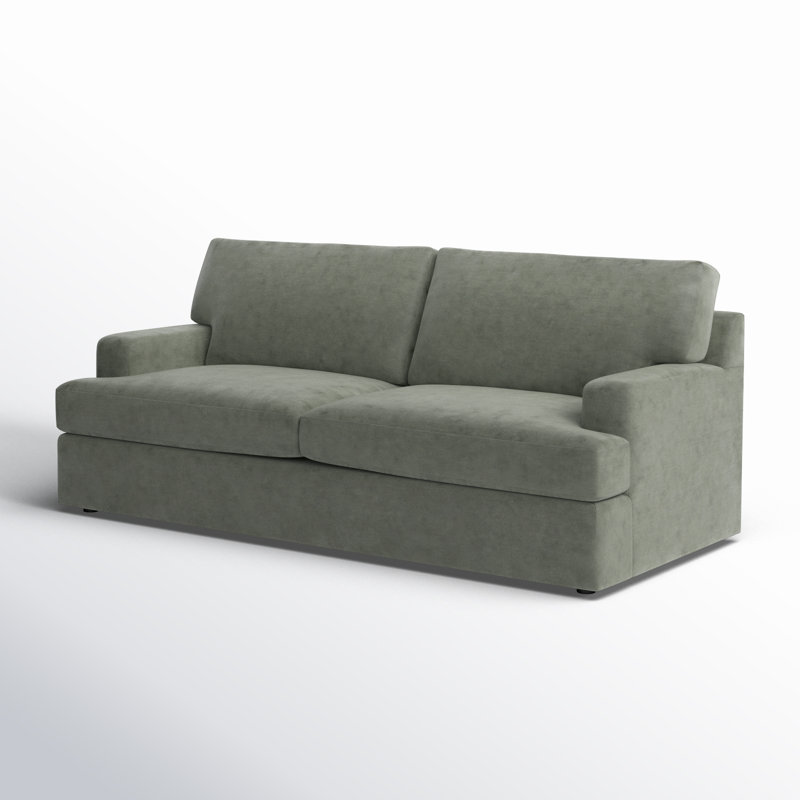 Canapé-lit rembourré sur mesure 84 po Cleo, Velours vieilli Nave