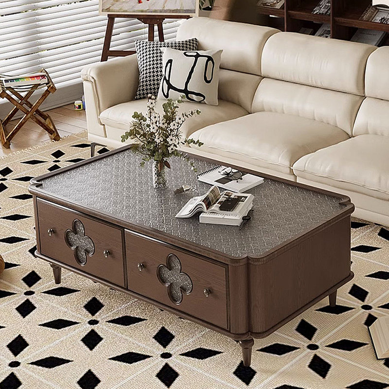 Table basse avec rangement French French, H 17,72 po x L 55,12 po x l 29,53 po