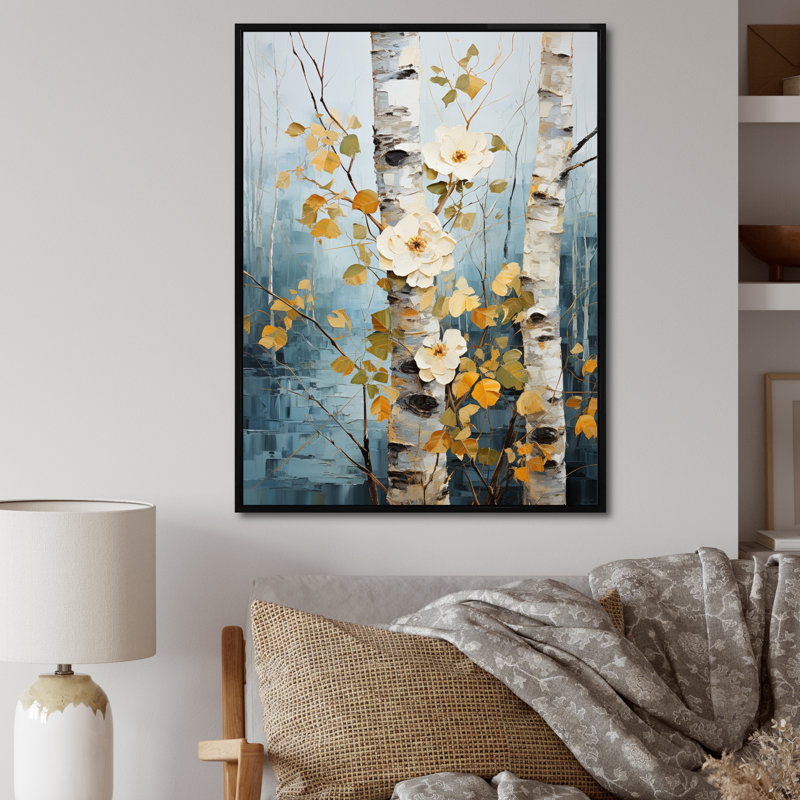 Janvey Birch Woods Whispering Winds IV sur toile, H 20 po x l 12 po x P 1 po, Cadre flottant noir