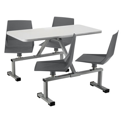 Cluster Swivel Booth, 24 x 48, MDF Core, ProtectEdge, Gray Nebula Top