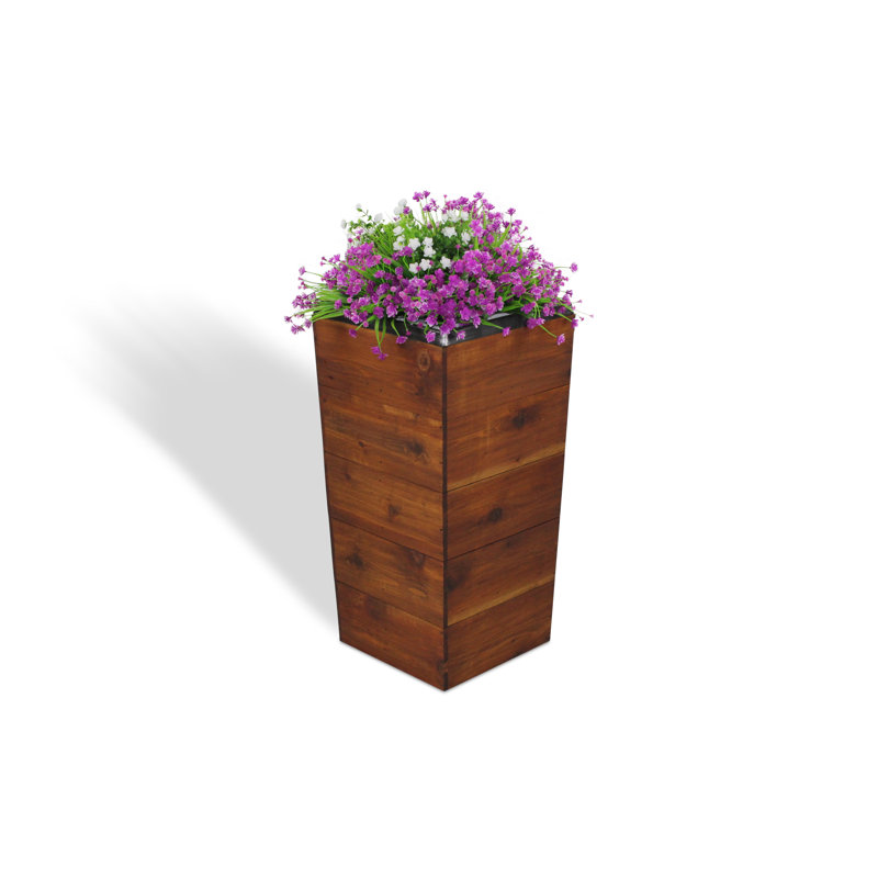 Boîte à fleurs en bois Campton, Moka, H 28 po x l 14 po x P 14 po