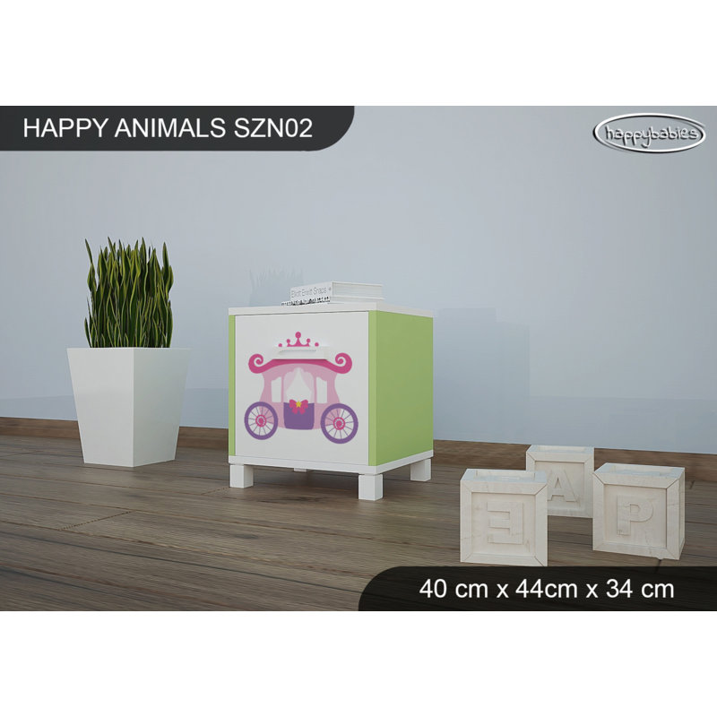 Nightstand, White/Green