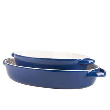 Martha Stewart 0.43 Qt. Stoneware Oval Mini Casserole Set with Lids &  Reviews