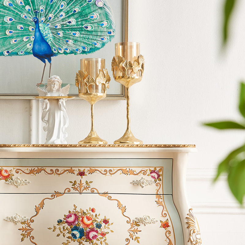 French Court Style Hand-Painted Storage Cabinet