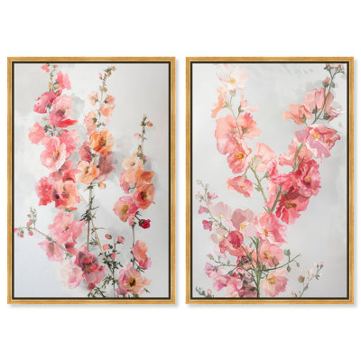 Bougainvillea Set Canvas Set of 2 Elegant Floral Art by 