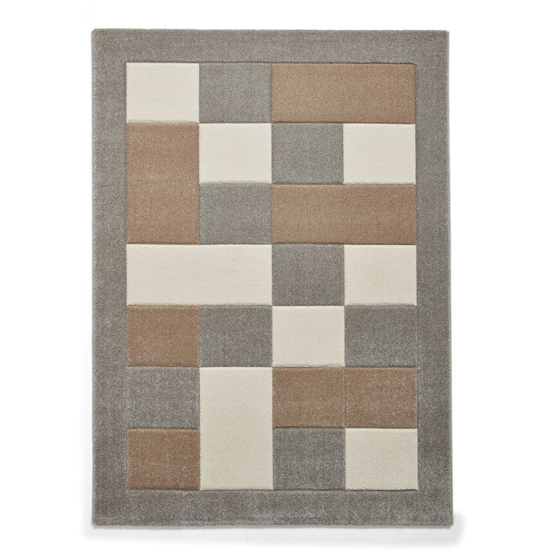 Anfel area rug Machine Woven Grey/Beige, Rectangle 160 x 220cm