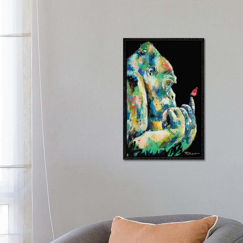 Envol De Camille by Vincent Richeux - Floater Frame Gallery-Wrapped Canvas Giclée on Canvas, Black Framed Canvas