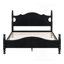 Structure de lit double en bois pleine grandeur, lit plateforme de style rétro avec support en lattes de bois, noir-1943936468-1943936469