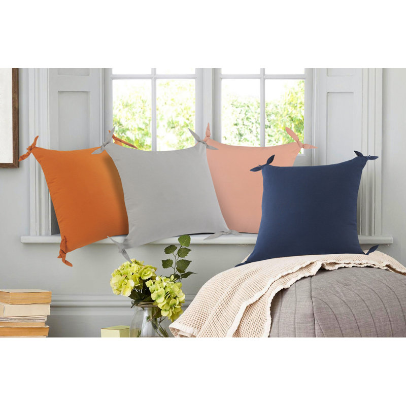 Housse de coussin en coton Amrita, Gris clair, Housse de coussin seulement - sans coussin
