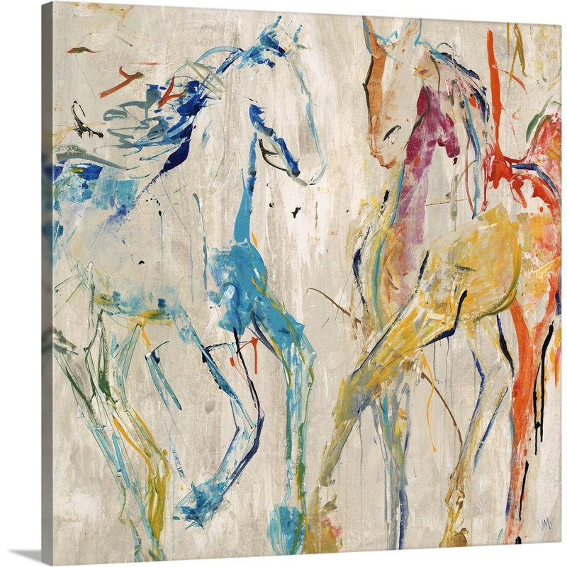 Tolya " Horse Dance " by Jodi Maas, 35" H x 35" W x 1.5" D