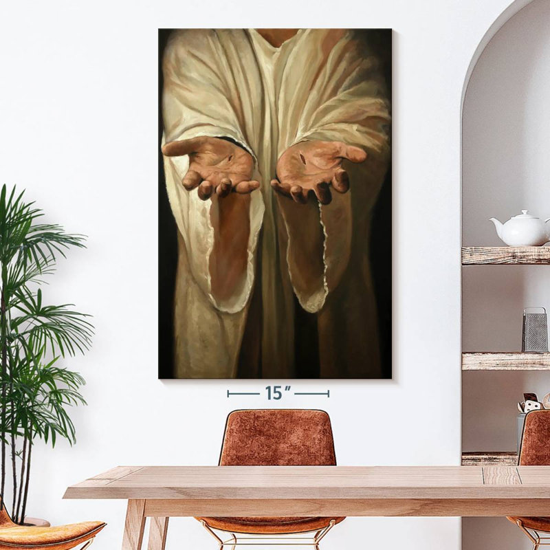 «Jesus Hands», reproduction sur toile, H 51 po x l 34 po x P 1,25 po
