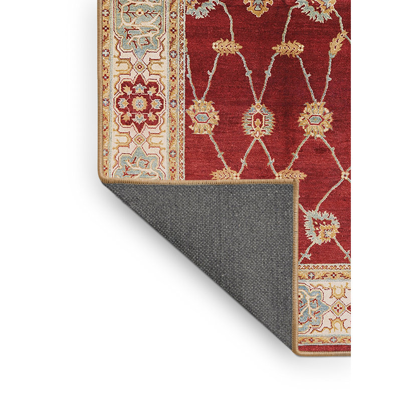 Tapis oriental rouge / bleu Gosdon, Rectangle 7 pi x 9 pi