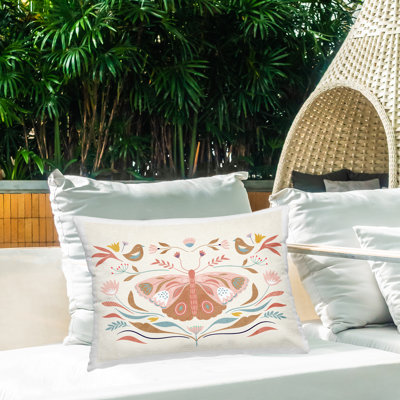 Coussin d'extérieur Boho Folk Moth