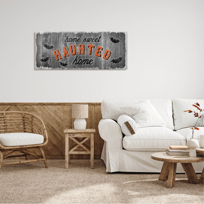 «Sweet Haunted Home Bats Sign», art mural par Natalie Carpentieri, H 20 po x l 48 po x P 1,5 po