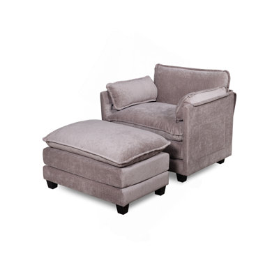55,32 po x 39,76 po, canapé surdimensionné d'intérieur, repose-pieds portatif, canapé-lit simple Boucle avec siège plus large, coussin double profond, accoudoirs épais pour le salon, la chambre à coucher. 3 couleurs.