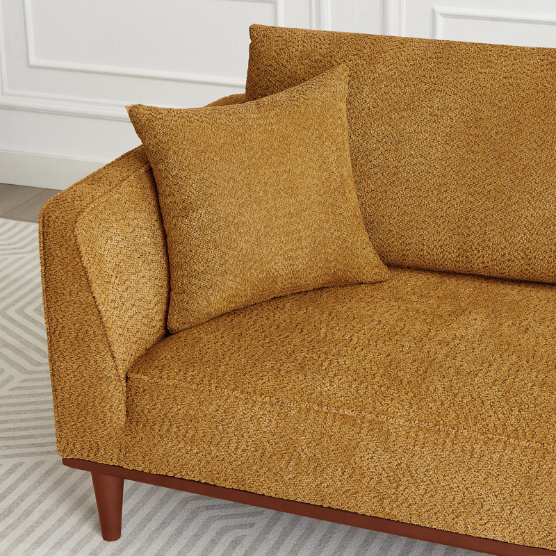 Chaise longue et tabouret rembourrés Finken, Orange