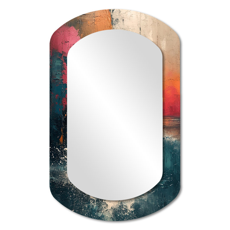 Miroir mural décoratif asymétrique blanc, 31 po x 19 po