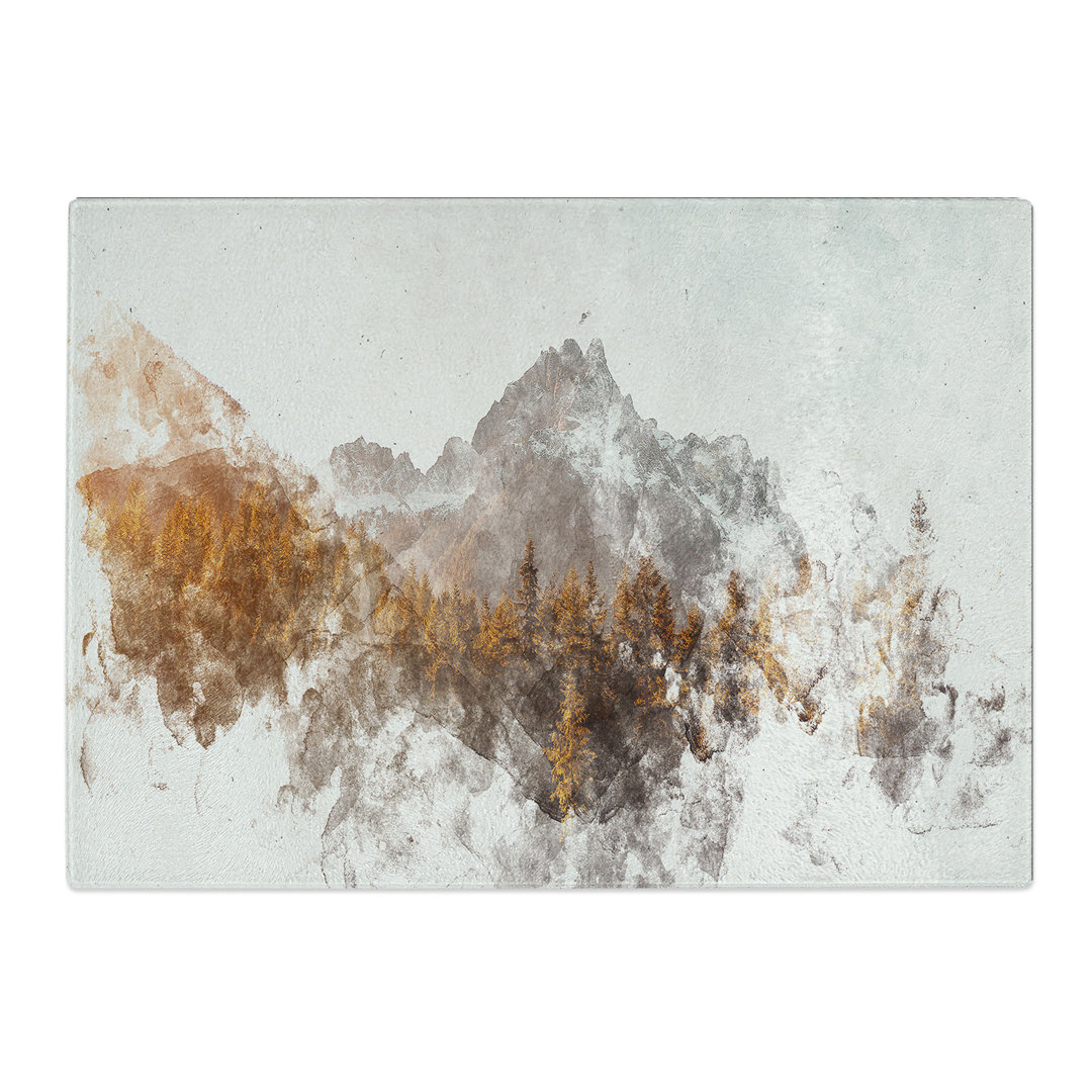 Tempered Glass Forest Before the Mountain Chopping Board