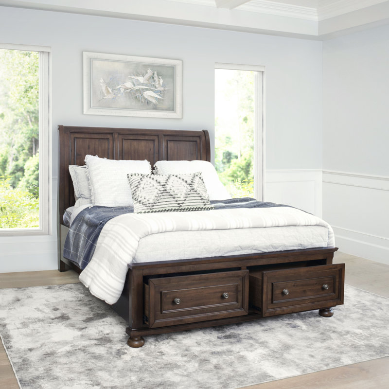 Perkin Solid Wood Piece Bedroom Set, King