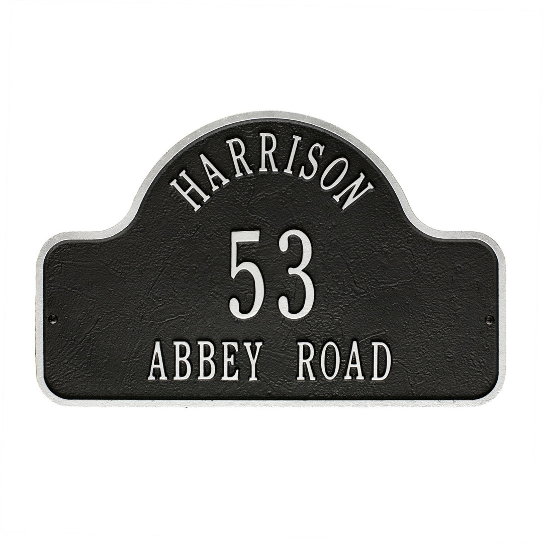 Lexy 3-Line Wall Address Plaque Old Century Forge Background 