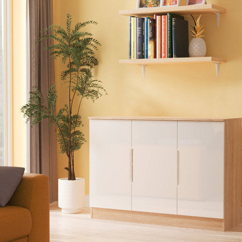 Bisma 110cm Sideboard, White/Oak