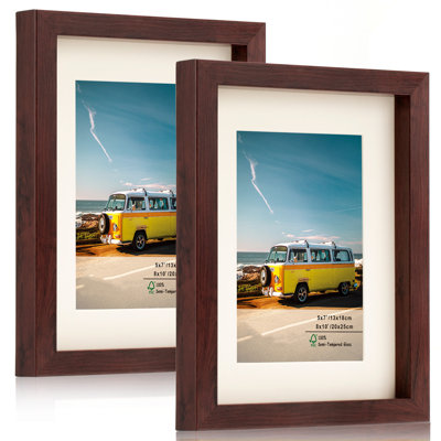 Picture Frame Set with Mat, Real Glass