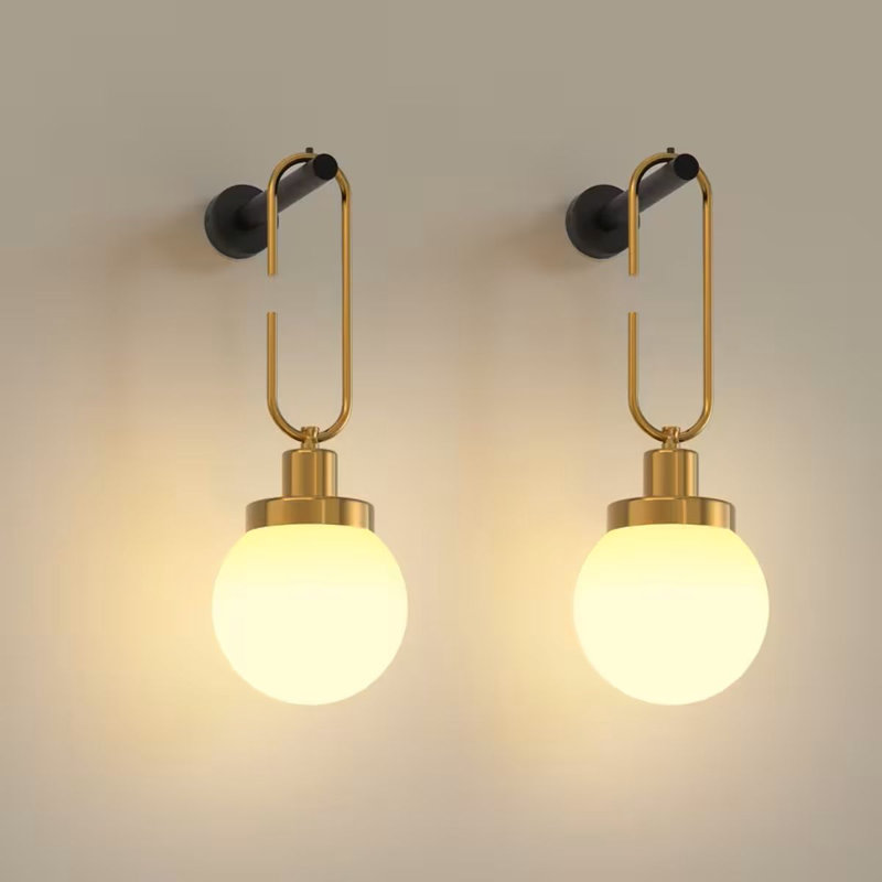 Paquet de 2 appliques murales modernes en forme de goutte d'eau avec abat-jour en verre opale, ampoules E26 rechargeables incluses, lampes murales à intensité variable RVB avec télécommande, charge USB de type C