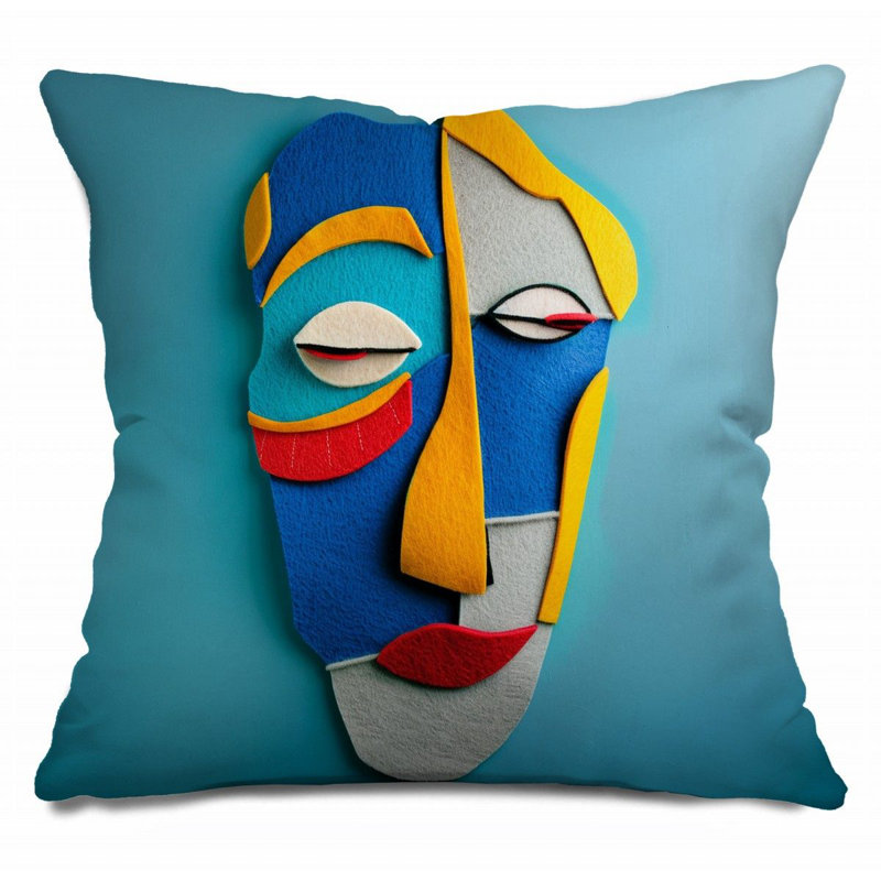 Coussin Trendy, Bleu, H 18 po x l 18 po