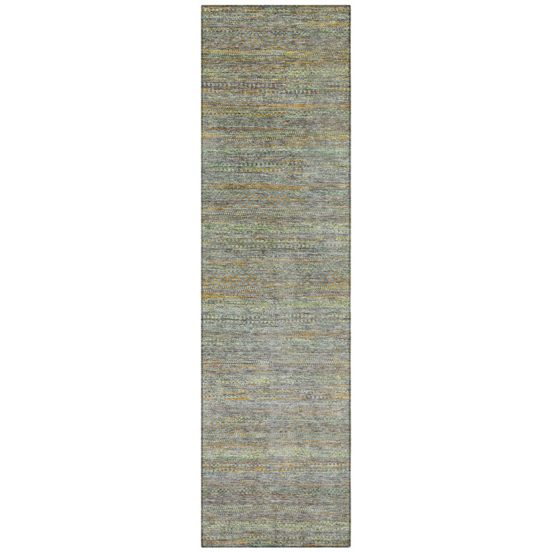 Machine Washable Indoor/Outdoor Oden ACN2148 Striped Rug, Runner 2'3" x 7'6"