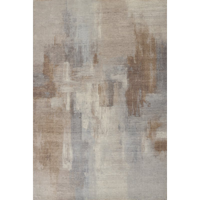 Tapis Momeni Calliope tufté à la main en PET, motif abstrait neutre, 2,44 m x 3,05 m