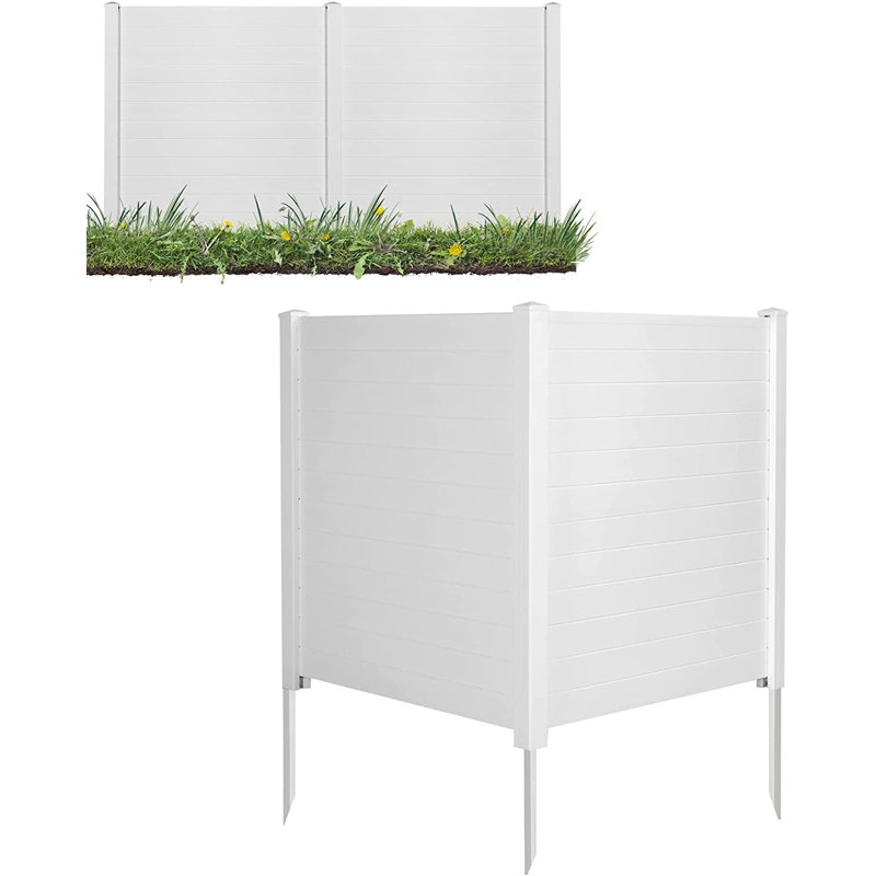 Amratalal 124cm H x 123cm W White Vinyl Gartenzaun