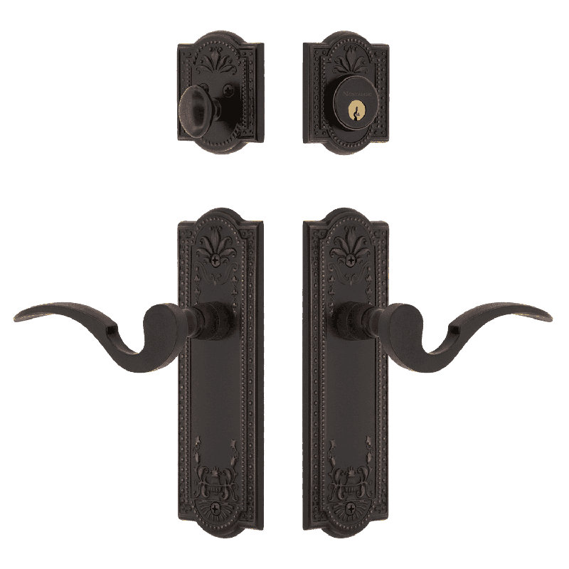 Nostalgic Warehouse Meadows Entry Set with Manor Lever, Timeless Bronze, 2.375
