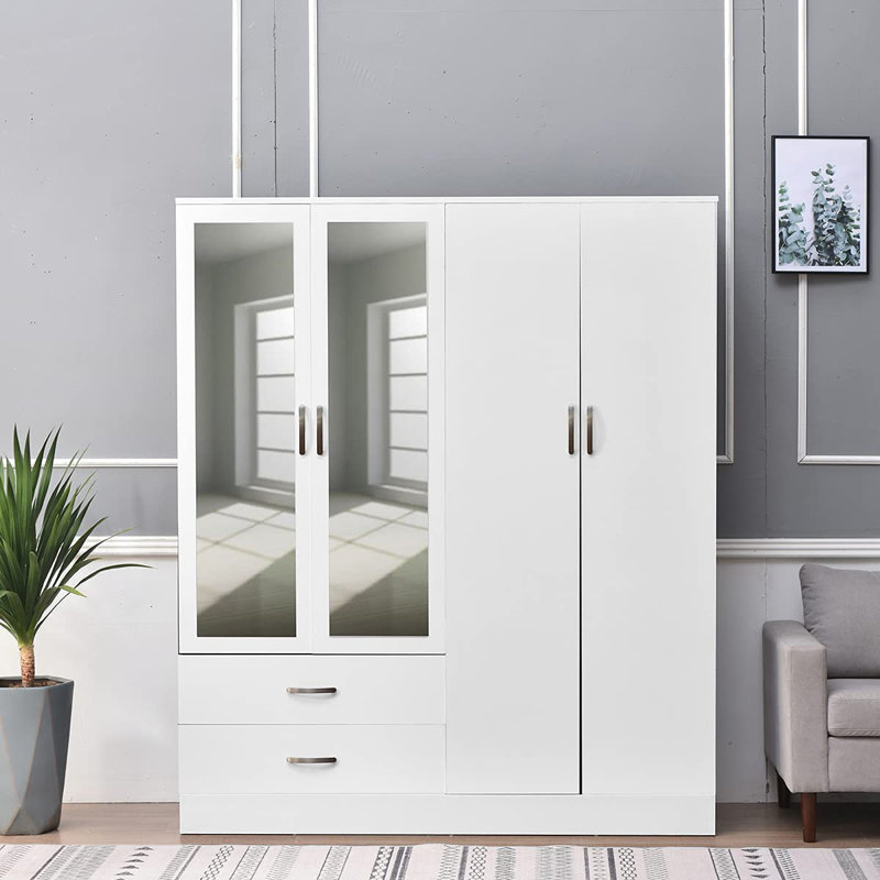 Everlean 4 Door Solid Wood Wardrobe