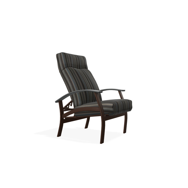 Chaise de patio inclinable avec coussins Askar, Aperçu de nuage, Kona texturé, Graphite classique P30
