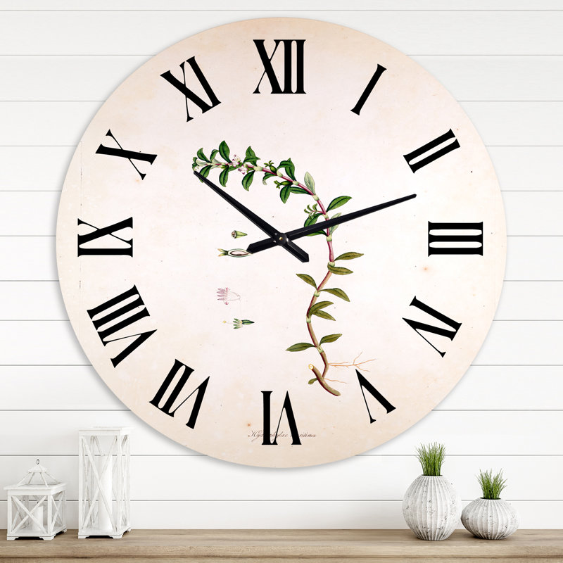 Vintage London Plants II - horloge murale campagnarde, Grand