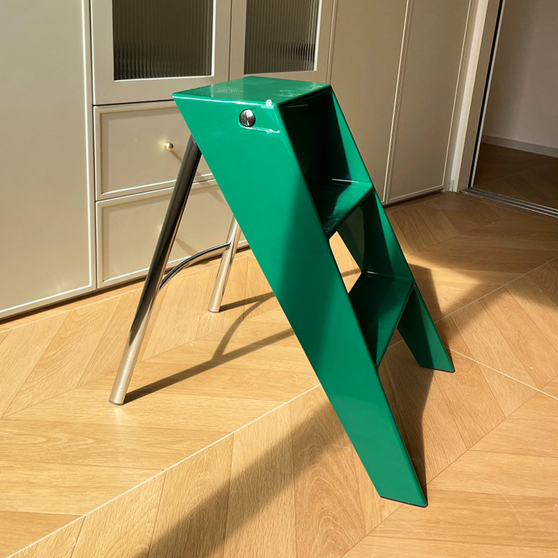 Multi - Functional Indoor Home Folding Frame In Olive , Z Shape, Foldable For Primary Living Space, Slip Surface, Can Be Side Table, Stool, Or Small Bookshelf, Made Of Abs + Steel  Q235 , Trestle