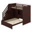 Lit superposé multifonctionnel avec escalier de rangement et garde-robe-376005665