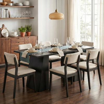 Bureau d'ordinateur 63 pouces avec structure trapézoïdale, grain de bois noir