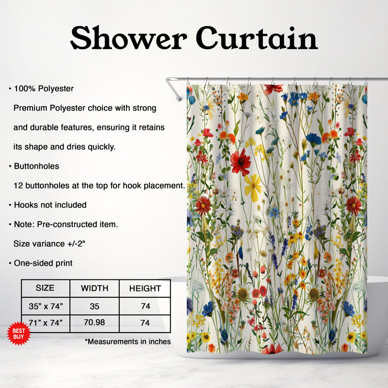 Spring Blossom - Premium Shower Curtain, 74"H x 71"W