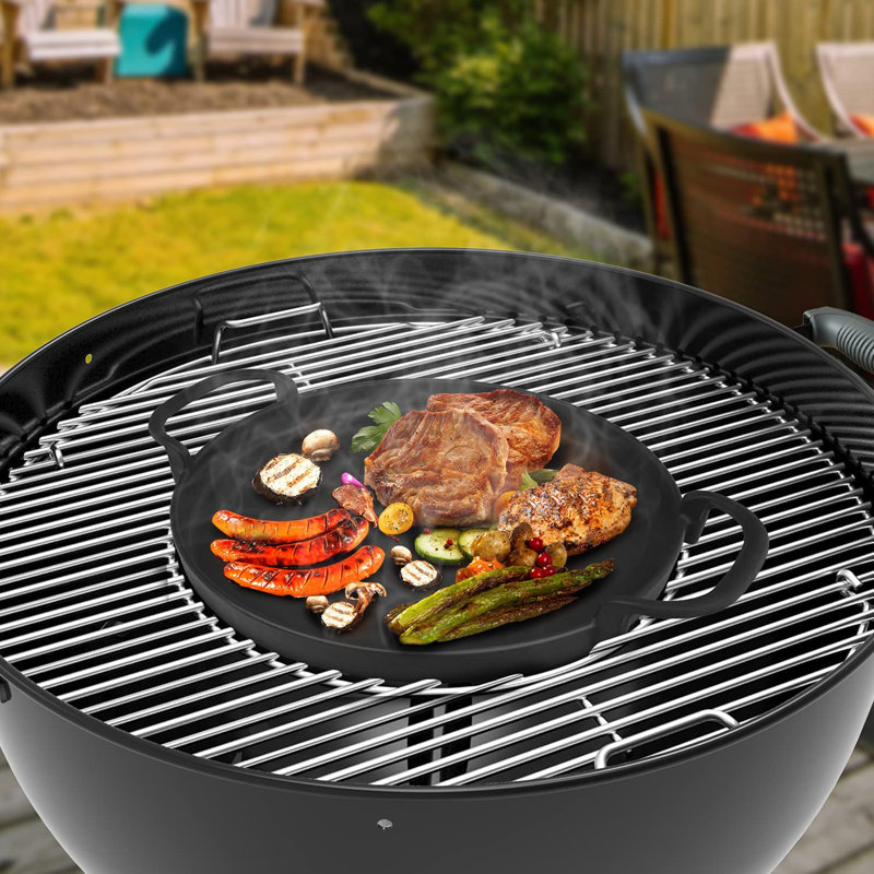 Gourmet BBQ System Cast Iron Griddle Pan with Handles