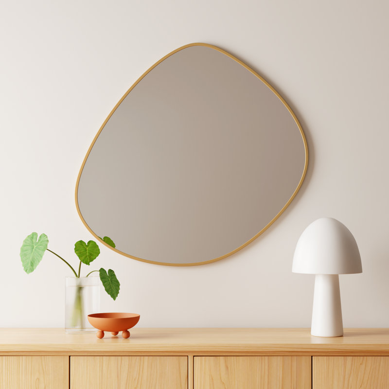Eastie Metal Mirror, 37" x 36", Gold